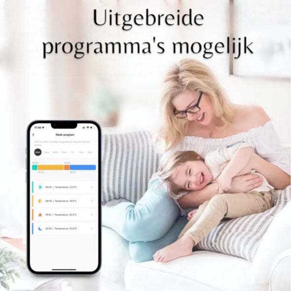 Smartlife Domotica Set programmeerbare radiatorknoppen voor temperatuurregeling in huis met Zigbee 3.0 en LCD display