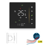 Smartlife Domotica Inbouw thermostaat voor C V installatie met touchscreen app en spraakbediening energiezuinig zwart