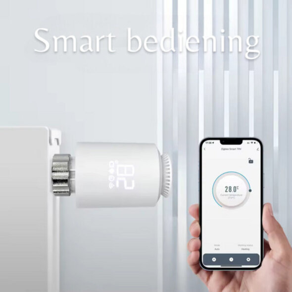 Smartlife Domotica Set van 3 slimme radiatorknoppen met Zigbee 3.0 gateway in wit