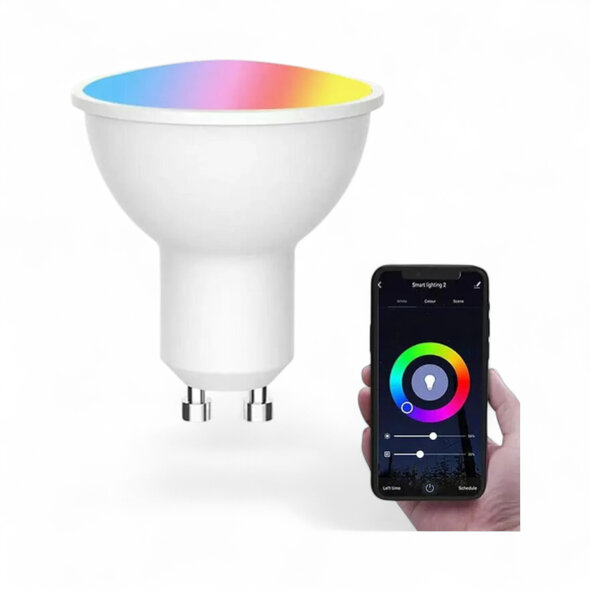 Smartlife Domotica Slimme GU10 WiFi spotlight dimbaar RGB+CCT 2700 6500K 4,7W 806 lm wit