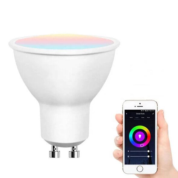 Smartlife Domotica Slimme GU10 WiFi spotlight dimbaar RGB+CCT 2700 6500K 4,7W 806 lm wit