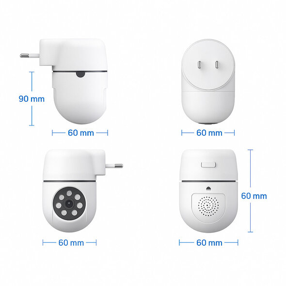 Smartlife Domotica Beveiligingscamera binnen Full HD 1080p, nachtzicht 10m, bewegingsdetectie, wit