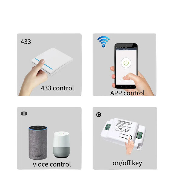 Smartlife Domotica Draadloze schakelaar voor smart home met RF433 MHz app en spraakbediening inclusief ontvangers