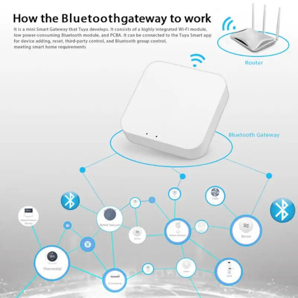 Smartlife Domotica Zigbee gateway 3.0 voor maximaal 100 apparaten, wifi 2,4 GHz, wit