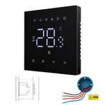 Smartlife Domotica Wifi inbouw thermostaat voor elektrische vloerverwarming met zwart touchscreen en app bediening