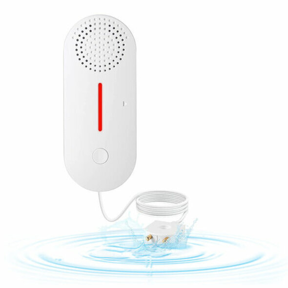 Smartlife Domotica Water lekkage sensor voor WiFi systeem met 100 dB sirene en LED waarschuwing