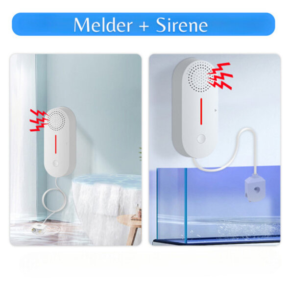 Smartlife Domotica Water lekkage sensor voor WiFi systeem met 100 dB sirene en LED waarschuwing