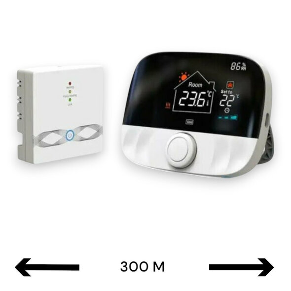 Smartlife Domotica Wifi draadloze thermostaat voor centrale verwarming en elektrische installatie met draaiknop