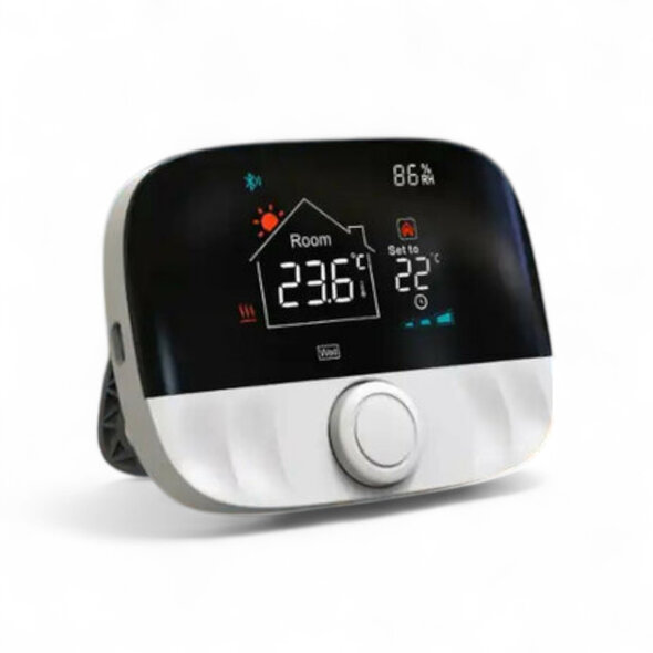 Smartlife Domotica Wifi draadloze thermostaat voor centrale verwarming en elektrische installatie met draaiknop