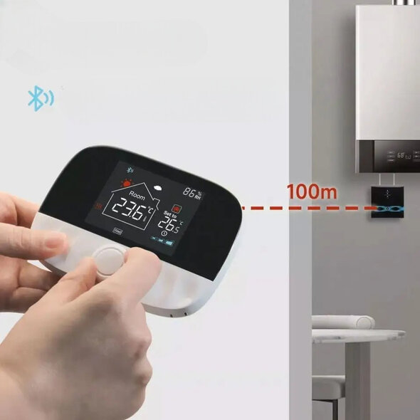 Smartlife Domotica Wifi draadloze thermostaat voor centrale verwarming en elektrische installatie met draaiknop