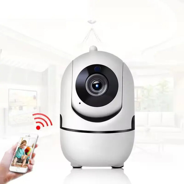 Smartlife Domotica Beveiligingscamera voor binnen 1080P HD 360 draaibaar, nachtzicht 10 m, wit