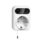 Smartlife Domotica Stekkerthermostaat met NTC-sensor en Tuya Smart Life-app, 10A, Wit