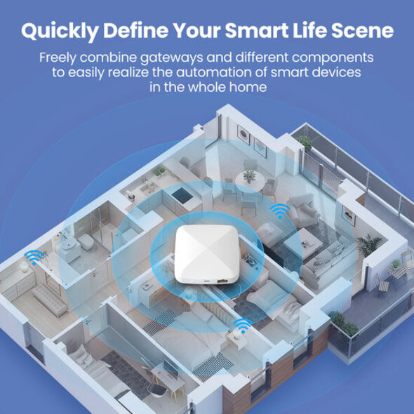 Smartlife Domotica Gateway voor ZigBee en Matter met bekabelde verbinding, zwart