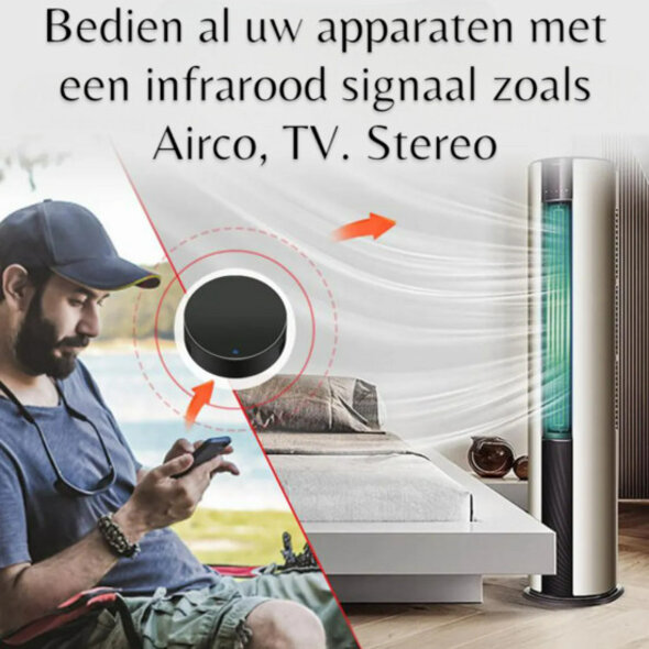 Smartlife Domotica Universele IR-afstandsbediening, wit, WiFi 2.4GHz, app-bediening, zelflerende functie
