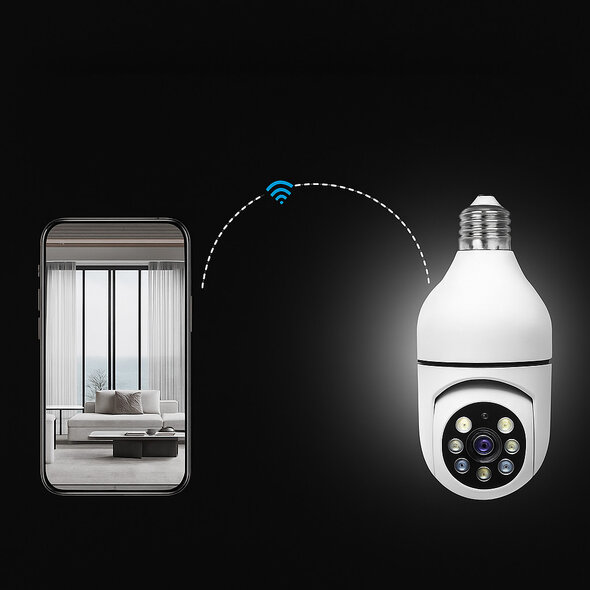 Smartlife Domotica Camera lamp | E27 fitting | 360 draaibaar | 1080P | Wit