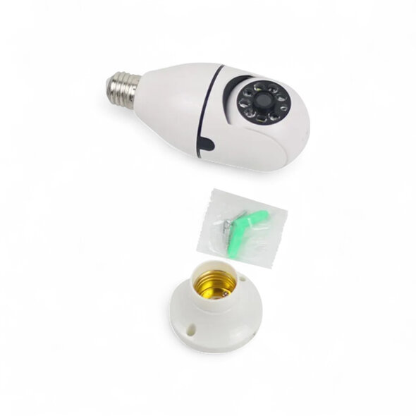 Smartlife Domotica E27 camera lamp 360 panoramisch Full HD 1080p wit