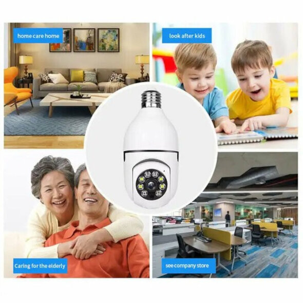 Smartlife Domotica E27 camera lamp 360 panoramisch Full HD 1080p wit