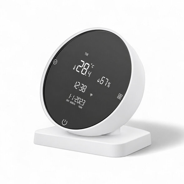 Smartlife Domotica Thermostaat voor CV met WiFi (Tuya), touchscreen en 433MHz ontvanger - Wit