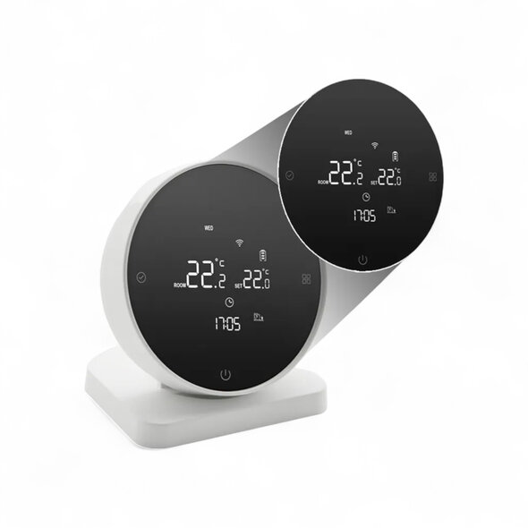Smartlife Domotica Thermostaat voor CV met WiFi (Tuya), touchscreen en 433MHz ontvanger - Wit