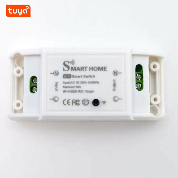 Smartlife Domotica Slimme WiFi schakelaar voor inbouw en opbouw, 10A/2200W, Tuya/Smart Life app
