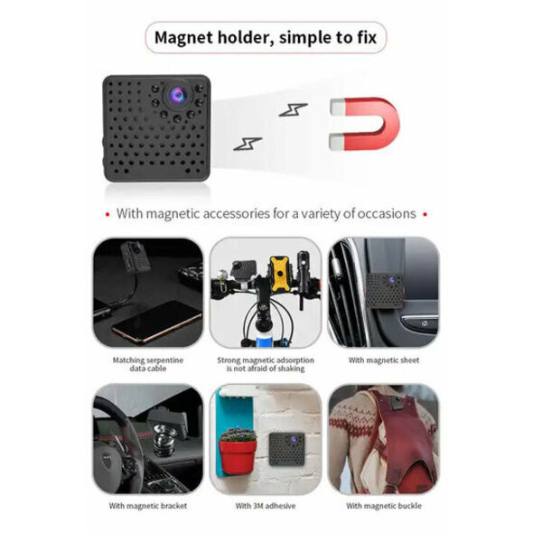 Smartlife Domotica Beveiligingscamera 1080P WiFi met infrarood nachtzicht en magnetische bevestiging