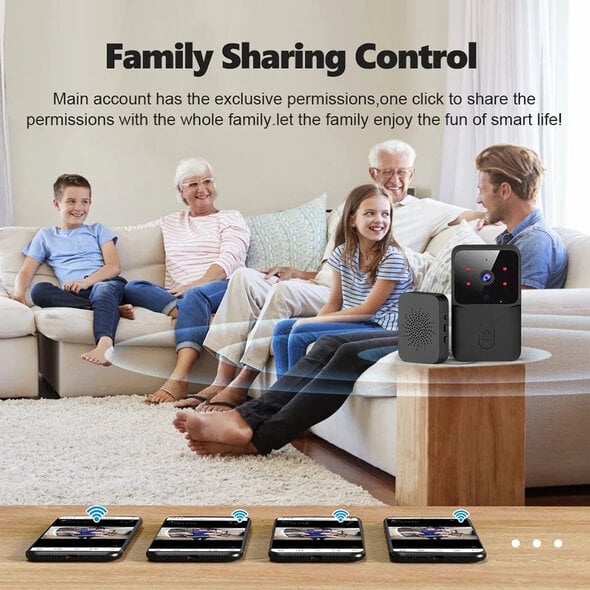 Smartlife Domotica Wifi deurbel camera voor binnen en buiten met hoge resolutie nachtzicht en tweeweg audio