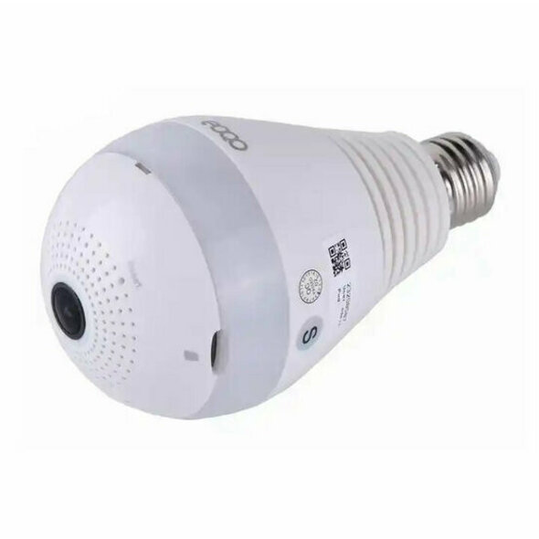 Smartlife Domotica Wifi beveiligingscamera voor binnen met 360 graden fisheye lens en E27 fitting