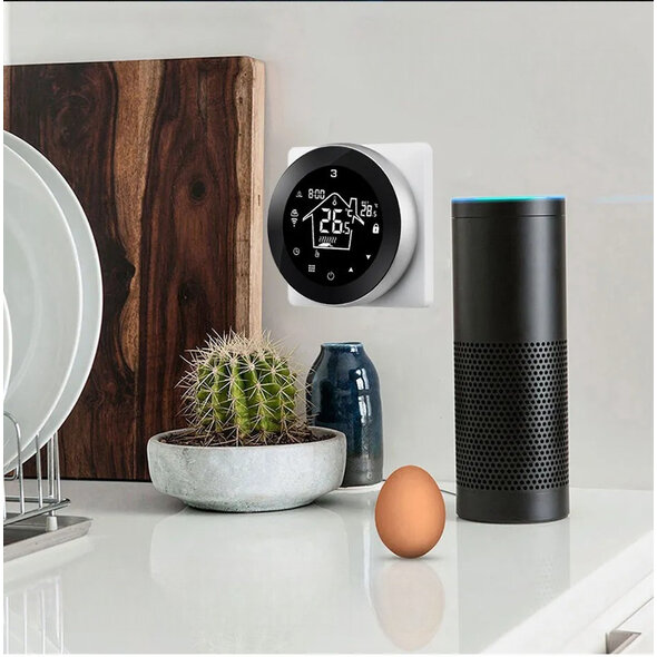 Smartlife Domotica Slimme wifi inbouw thermostaat voor elektrische vloerverwarming met touchscreen, wit