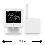 Smartlife Domotica Draadloze WiFi thermostaat voor C.V. met tiptoets en RF ontvanger, wit
