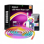 Smartlife Domotica LED strip 10 meter, flexibele siliconen strip met Tuya WiFi-bediening met RGB en instelbare wit tinten
