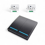 Smartlife Domotica Draadloze schakelaar voor huisautomatisering met RF 433 MHz en 2 knoppen inclusief ontvanger 10A set