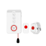 Smartlife Domotica SOS Alarmset binnenhuis met 4G-simkaart, intercomfunctie en waterdichte IP65-knop (wit)