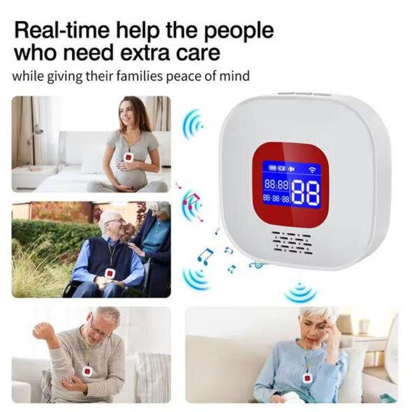 Smartlife Domotica SOS Alarmset binnenhuis met 4G-simkaart, intercomfunctie en waterdichte IP65-knop (wit)