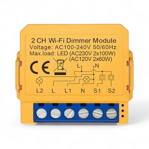 Smartlife Domotica Inbouw dimmer module 2 100W LED met WiFi en app bediening, wit