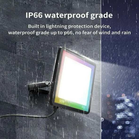 Smartlife Domotica LED-schijnwerper voor buiten 100 W RGBCW met wifi en IP66