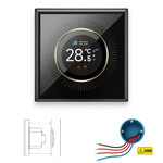 Smartlife Domotica Wifi inbouw thermostaat voor CV installatie met draaiknop app en spraakbesturing zwart