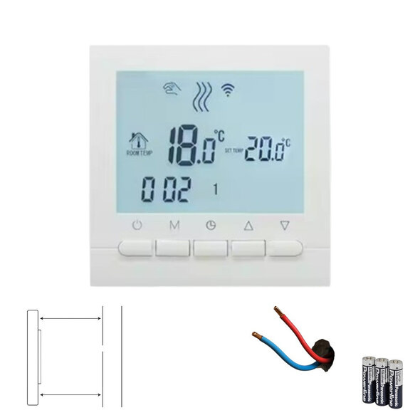 Smartlife Domotica Thermostaat voor cv met touchscreen, inbouw, 2-draads, programmeerbaar, wit