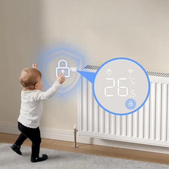 Smartlife Domotica Radiatorknop met WiFi-bediening zonder gateway, wit