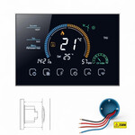 Smartlife Domotica Slimme inbouwthermostaat voor elektrische vloerverwarming met touchscreen, zwart