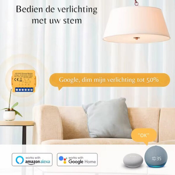 Smartlife Domotica Slimme LED dimmer module voor inbouw, enkelvoudig