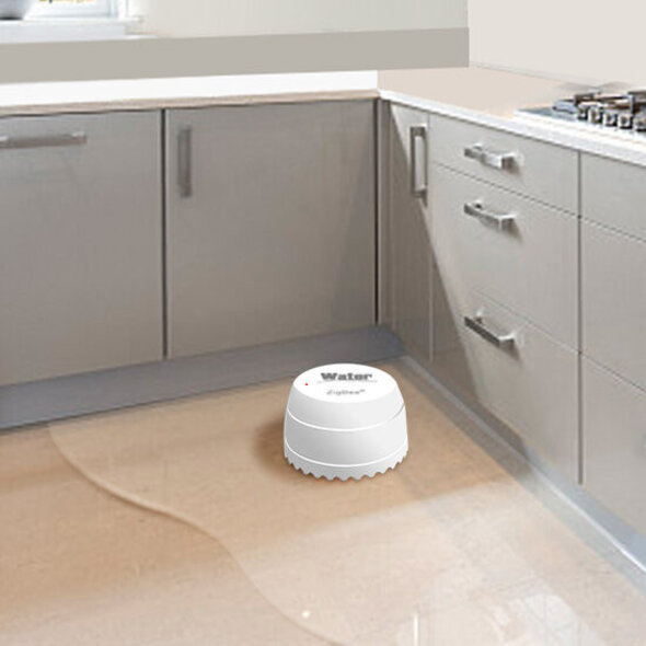 Smartlife Domotica Waterlekkage sensor Zigbee met waterdicht ontwerp en lange batterijduur