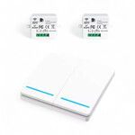 Smartlife Domotica Draadloze schakelaarset RF 433 MHz wit met 2 knoppen en 10A ontvanger