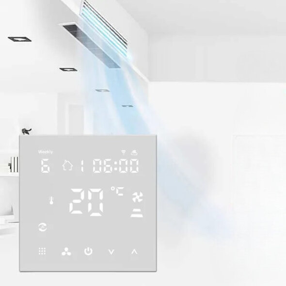 Smartlife Domotica Wifi inbouw thermostaat voor elektrische vloerverwarming met touchscreen en wifi bediening