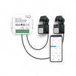 Smartlife Domotica Energiemeter met 2 klemmen, WiFi 2.4GHz en 80A voor zonnepanelen (wit)