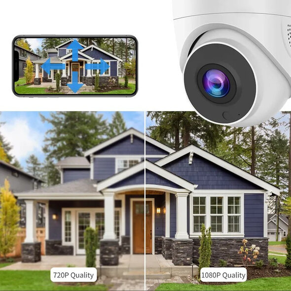 Smartlife Domotica Beveiligingscamera dome 4MP voor plafondmontage, wit, met nachtzicht en Tuya-app