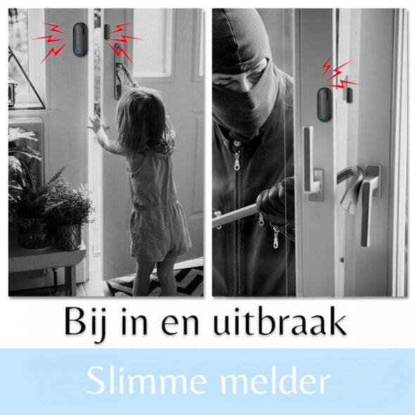 Smartlife Domotica Deur- en raamsensor met WiFi en magnetische detectie, Wit