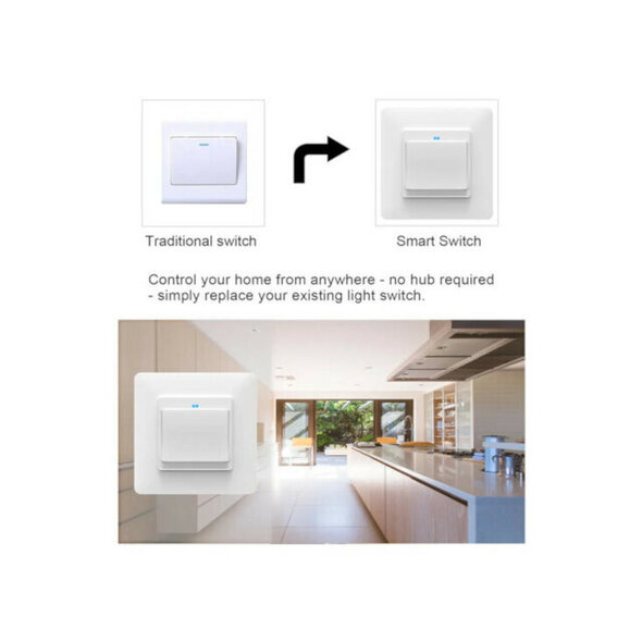 Smartlife Domotica Slimme witte WiFi lichtschakelaar voor inbouw met controleverlichting