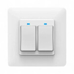 Smartlife Domotica Slimme 2-voudige lichtschakelaar voor inbouw met wifi, app en controleverlichting, wit