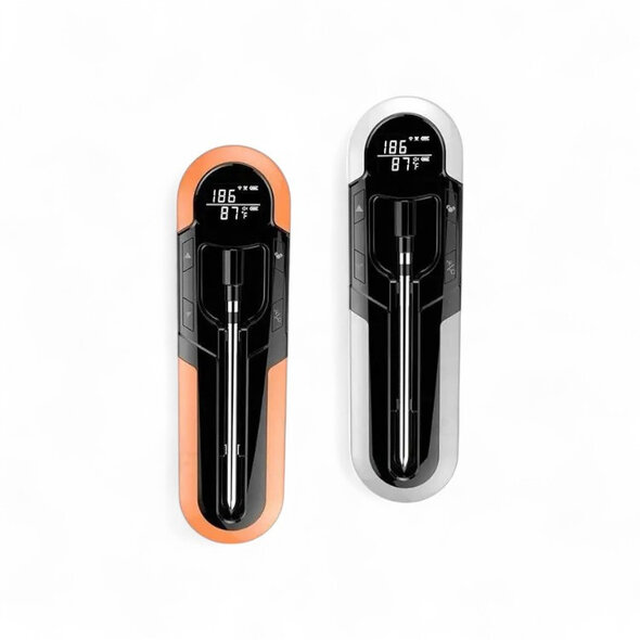 Smartlife Domotica Draadloze BBQ vleesthermometer Bluetooth met 150 m bereik en LCD-display grijs