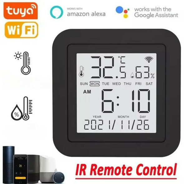 Smartlife Domotica Temperatuur en Hygrometer voor klimaatcontrole met IR en app bediening